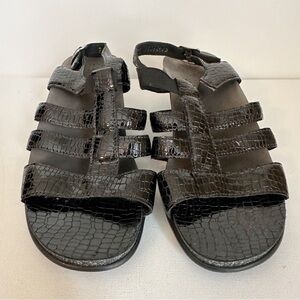 SAS Allegro Heel Strap Sandal in Black Croc - Size 7